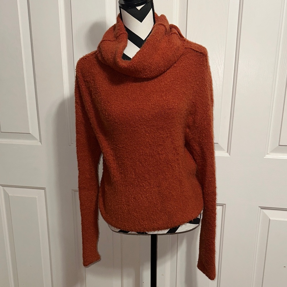 Free People Stormy Rust Cowl Neck Sweater
